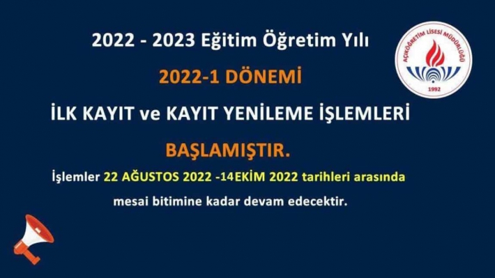 Açık Öğretim Lisesi İlk Kayıt ve Kayıt Yenileme İşlemleri Tarihi Uzatıldı