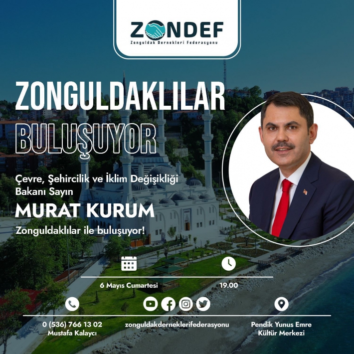 Bakan Kurum ZONDEF beraberliğinde Zonguldaklılar ile buluşuyor