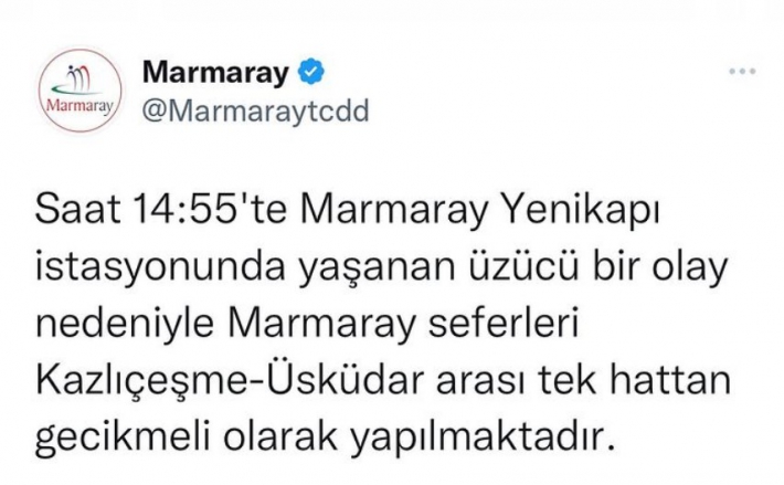 Marmaray Yenikapı İstasyonu’nda üzücü olay…