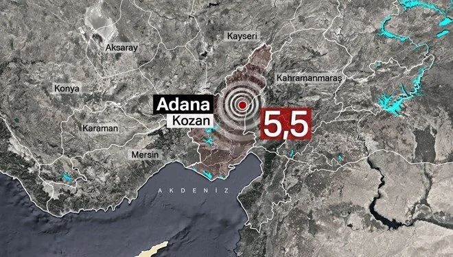 Adana Kozan’da 5,5 büyüklüğünde deprem