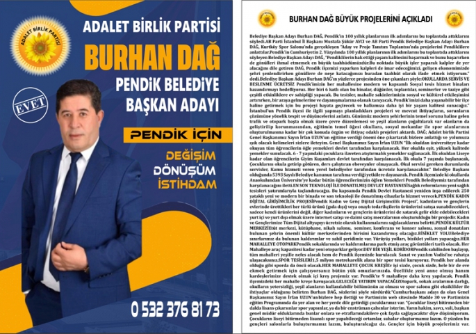 Burhan Dağ Büyük Projelerini Açıkladı