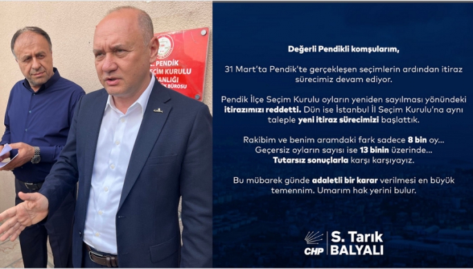 CHP Adayı Tarık Balyalı İtirazını İl Seçim Kuruluna İletti 