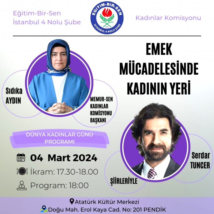 'Emek Mücadelesinde Kadının Yeri' Bugün 17.30'da AKM'de