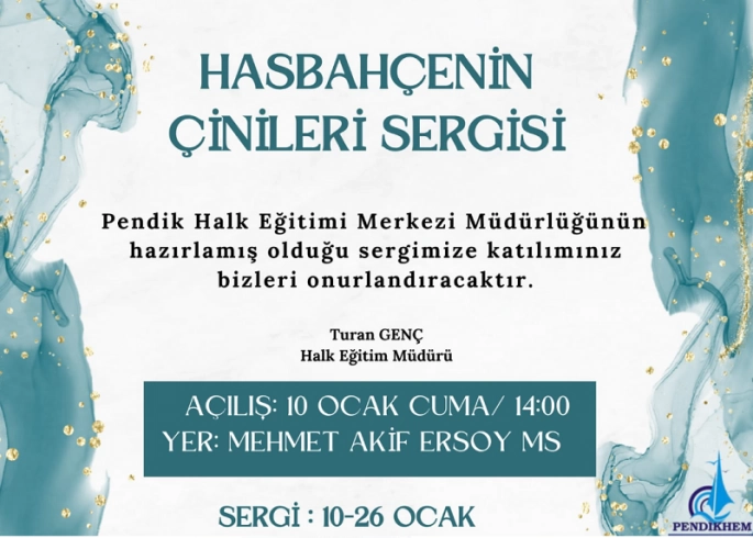 Pendik HEM Hasbahçenin Çinileri Sergisi 10 Ocak’ta Açılıyor