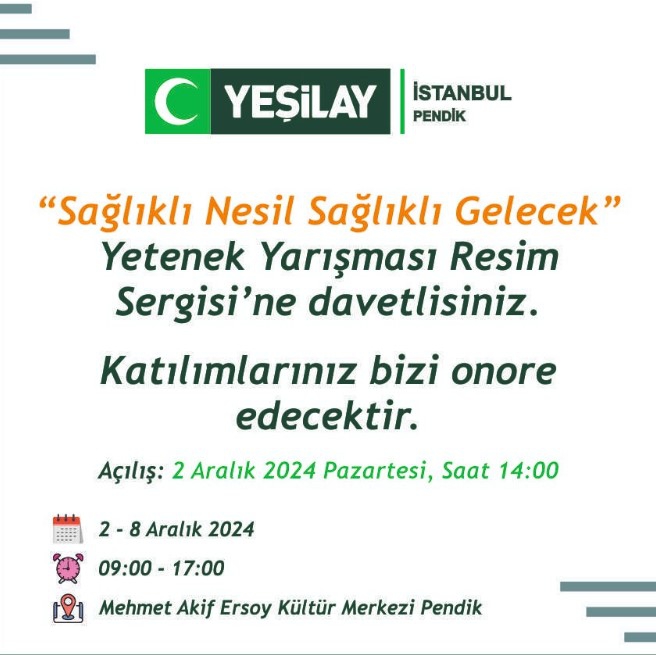 Pendik'te “Sağlıklı Nesil Sağlıklı Gelecek” Resim Sergisi Açılıyor