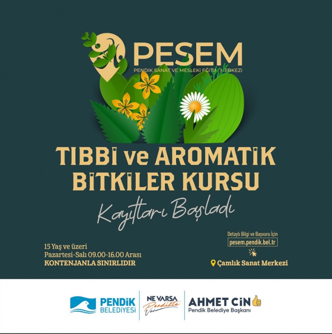 Pendik Tıbbi ve Aromatik Bitkiler Kursu Kayıtları Başladı