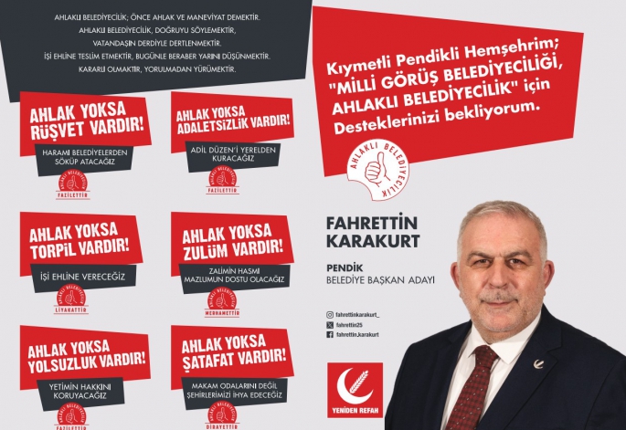 Yeniden Refah Partisi Pendik Belediye Başkan Adayı Fahrettin Karakurt'tan Taahhütname Sunumu