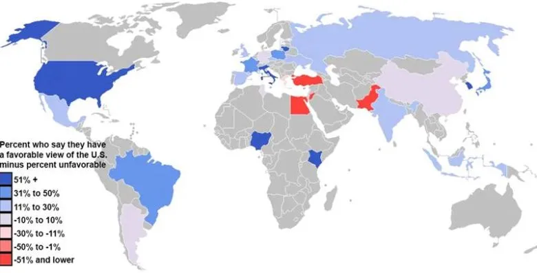 Amerika’yı Seven ve Sevmeyen Ülkelerin Dağılımı