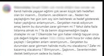 Görüntüleriyle sosyal medyanın gündemine oturan Fidan öğretmen sosyal medyadan açıklama yaparak duruma tepki gösterdi.