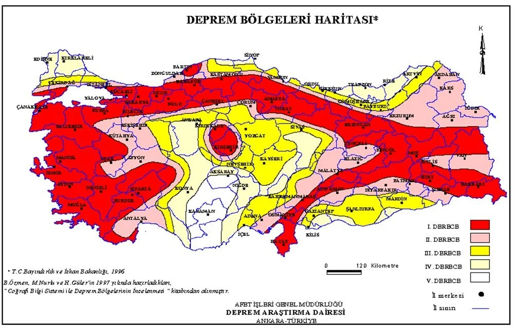 Türkiye deprem risk haritası deprem fay hatları neler